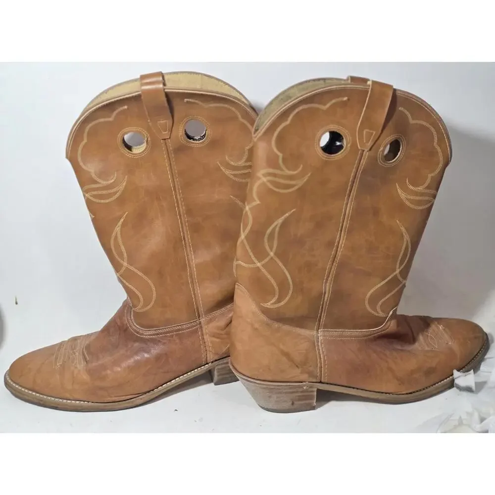 vintage acme western boots leather mens shoes pull on sz 15 EW